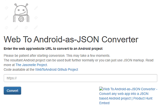convert website to android app
