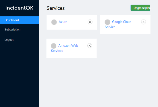 get alerts when outage of aws, github, google cloud, azure, etc