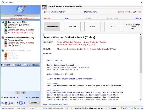 free software to monitor natural hazards