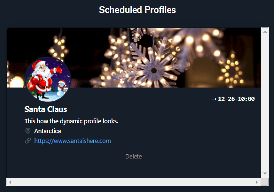 Schedule Changes in Twitter Profile annually