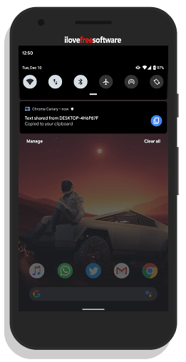 share clipboard notification on android