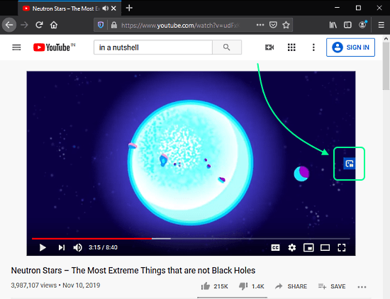 pop out videos on firefox