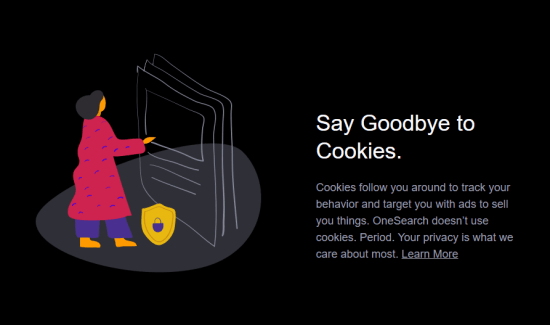 Verizon's search engine without cookies