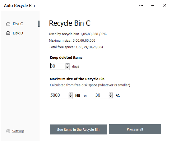 empty recycle bin automatically on windows startup