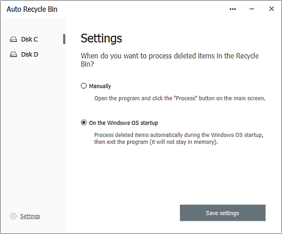 empty recycle bin automatically on windows boot