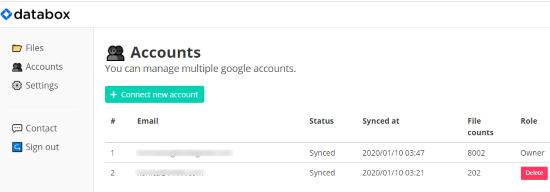 connect multiple accounts to sync Drive files