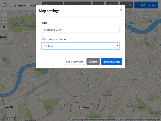create share maps with password protection