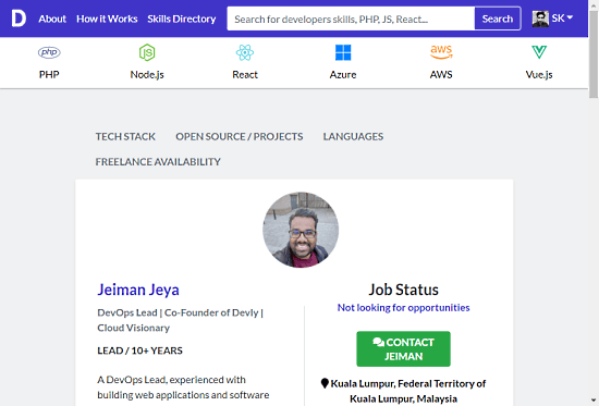 behance for developers - create developer skillset profile to get hired