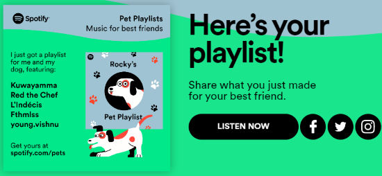 let your pet listen to the playlist