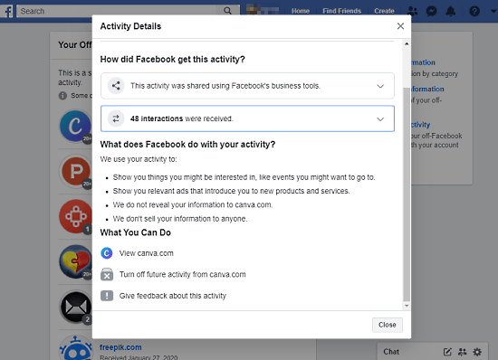 Block Companies from Sharing Your Activities with Facebook using Off-Facebook Activity Tool