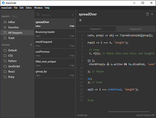 open source code snippet manager 