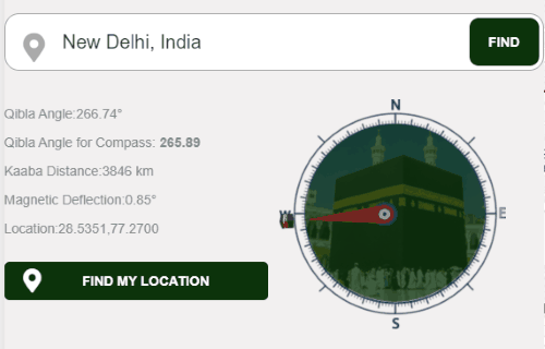 qibla direction finder online