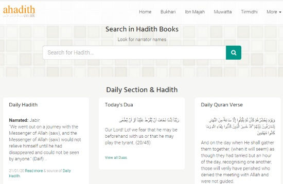 read hadith online in English