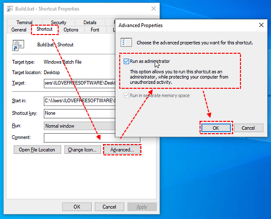 Run Batch file as Administrator without Prompt