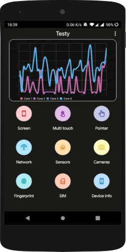 test all hardware features on Android phone