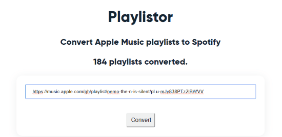 enter the link of Apple Music to convert it to Spotify