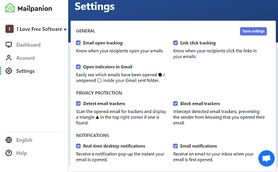 email tracking in gmail with tracker blocking