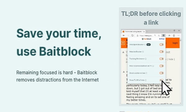 Remove Distractions from the Internet to Stay Focused: BaitBlock