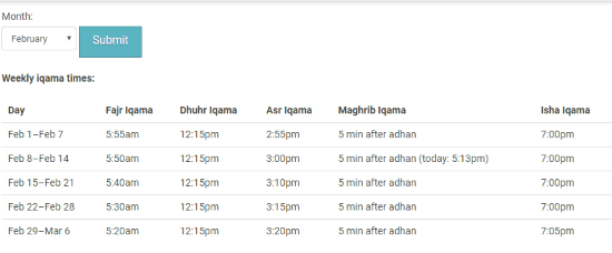 see Islamic prayer times online