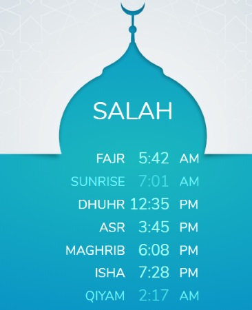 see Islamic prayer times online