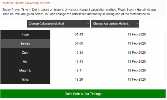 see Islamic prayer times online