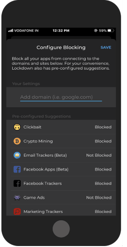 select services to block