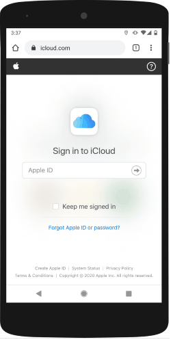 signin to your iCloud account on Android