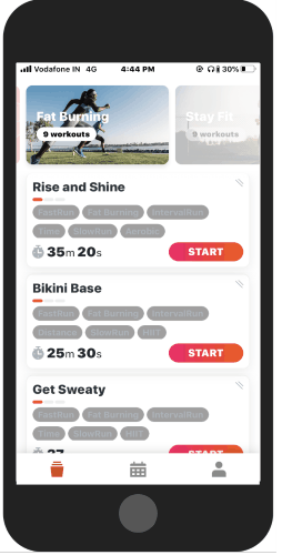 start your workout with ready made sessions