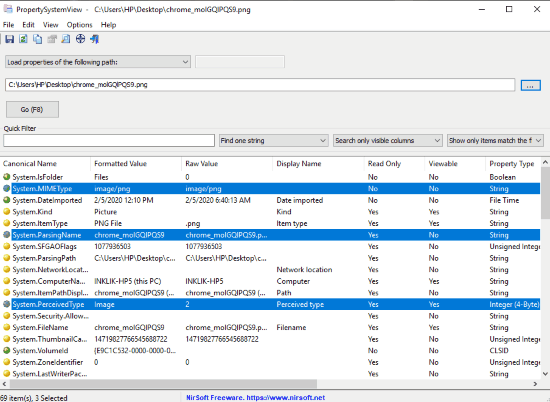 view and edit the properties of windows file