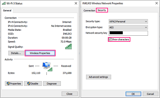 view saved wifi password using windows settings 2