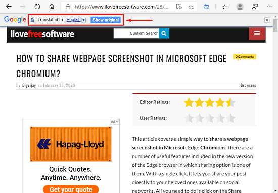 How to Translate Any Website in Microsoft Edge Chromium 4