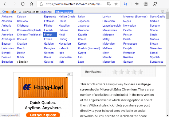 How to Translate Any Website in Microsoft Edge Chromium 5