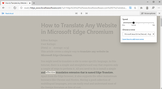 Listen to Webpages with 'Read Aloud' Feature in Microsoft Edge Chromium 2