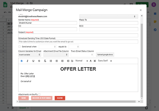 mail merge for docs using another sheet data