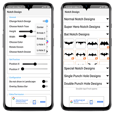 Change Notch Design on Android Phones