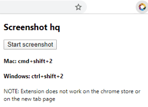 click on the extension icon to take screenshot