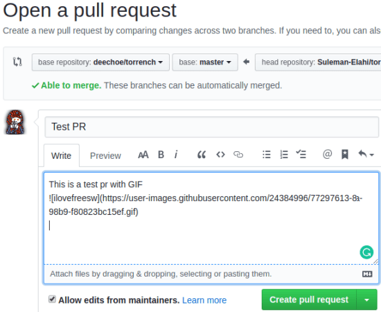 create PR wih GIF