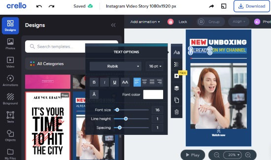 create animated Instagram stories