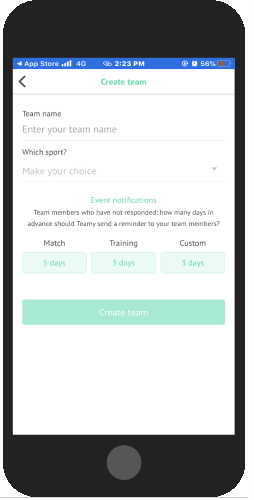 create team and send invitations to them