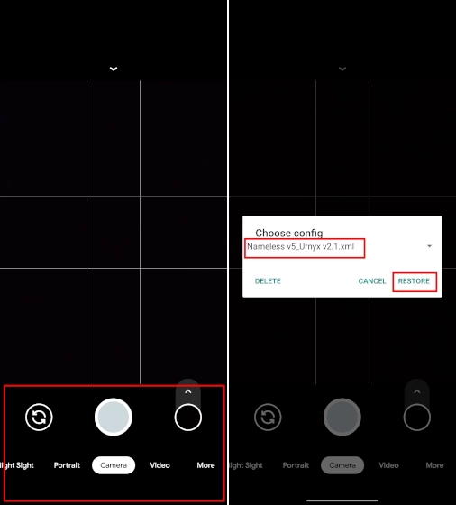 restore Gcam files