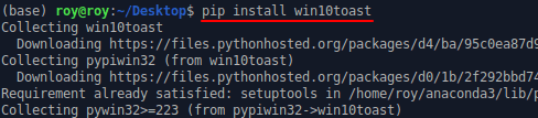 pip install win10toast