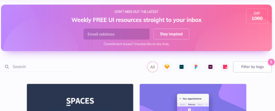 subscribe to the newsletter to get weekly UI resources