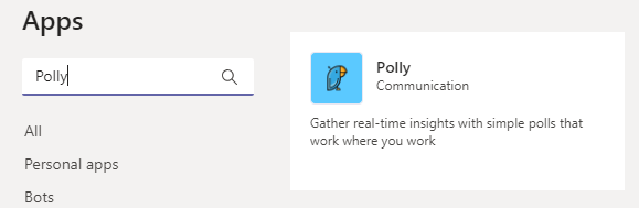 Add Polly in Microsoft Teams
