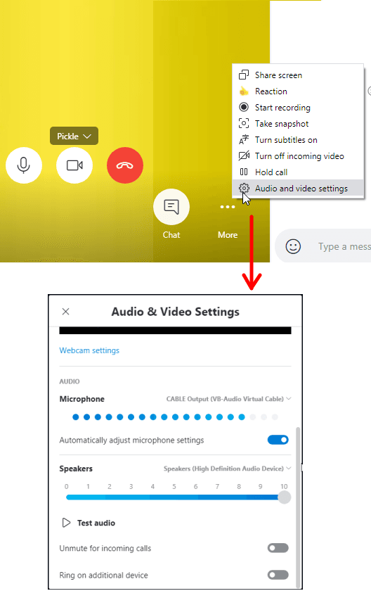 VB Cable Skype System Audio Share