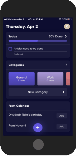 app that shows daily tasks only