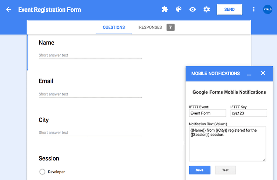 Receive Google Forms Submission Notifications on Phone 04