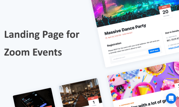 Create Landing Page for Zoom Event Free with RSVP, Tickets, Reminders
