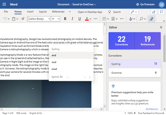 AI-based writing assistant by Microsoft