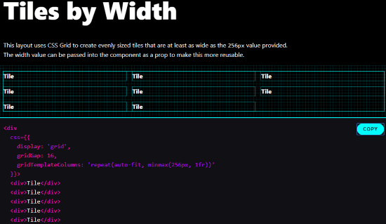 open the layout to edit and copy the code