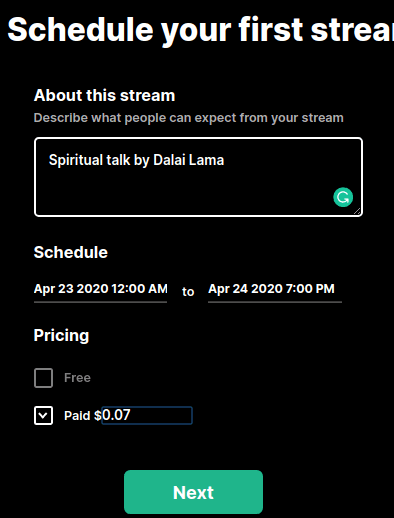 schedule stream